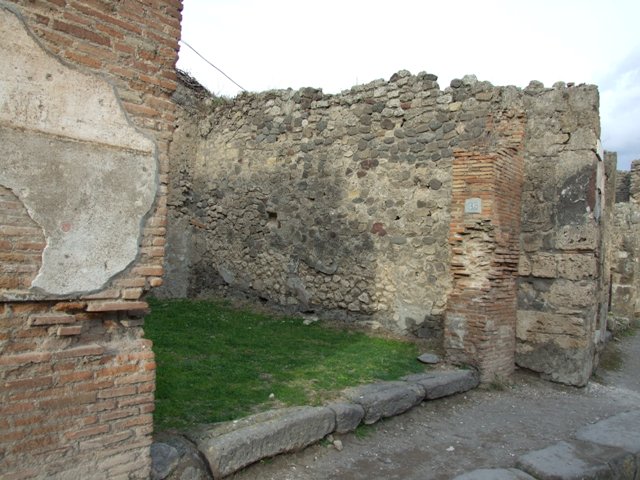 VII.2.46 Pompeii. December 2007. West wall with base of staircase to upper floor.
