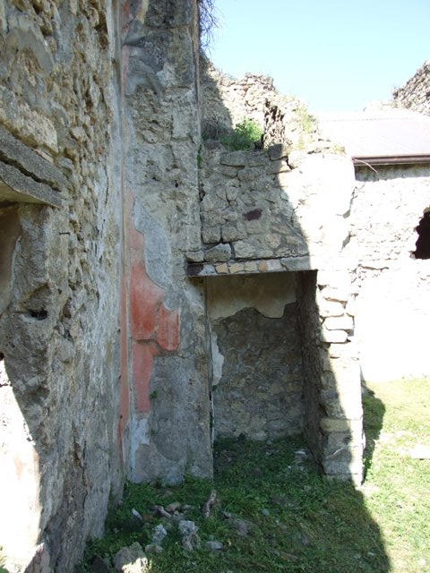 VII.3.29 Pompeii. March 2009. Doorway 8. Looking north to Stairs to upper floor, and entrance to lightwell, Room 9.