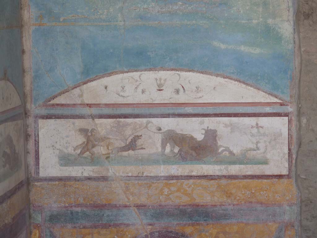 VII.4.48 Pompeii. October 2014. Room 11, detail from south wall in south-east corner.
Foto Annette Haug, ERC Grant 681269 DÉCOR.
