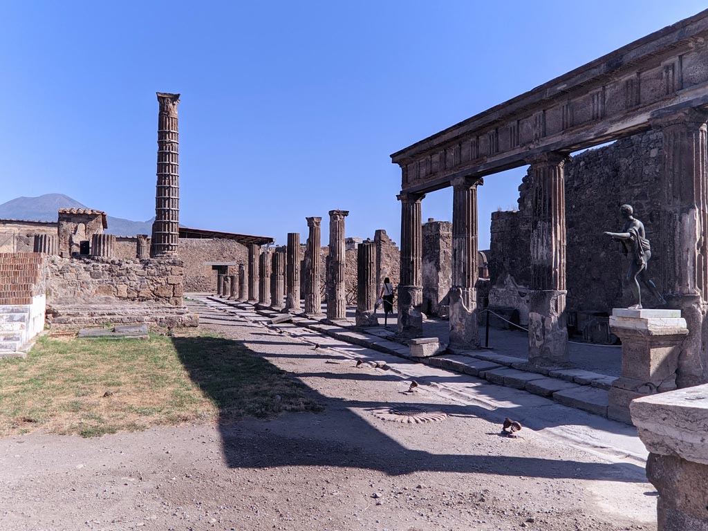 VII.7.32 Pompeii. April 2022. Looking north along east portico, from south portico. Photo courtesy of Giuseppe Ciaramella.