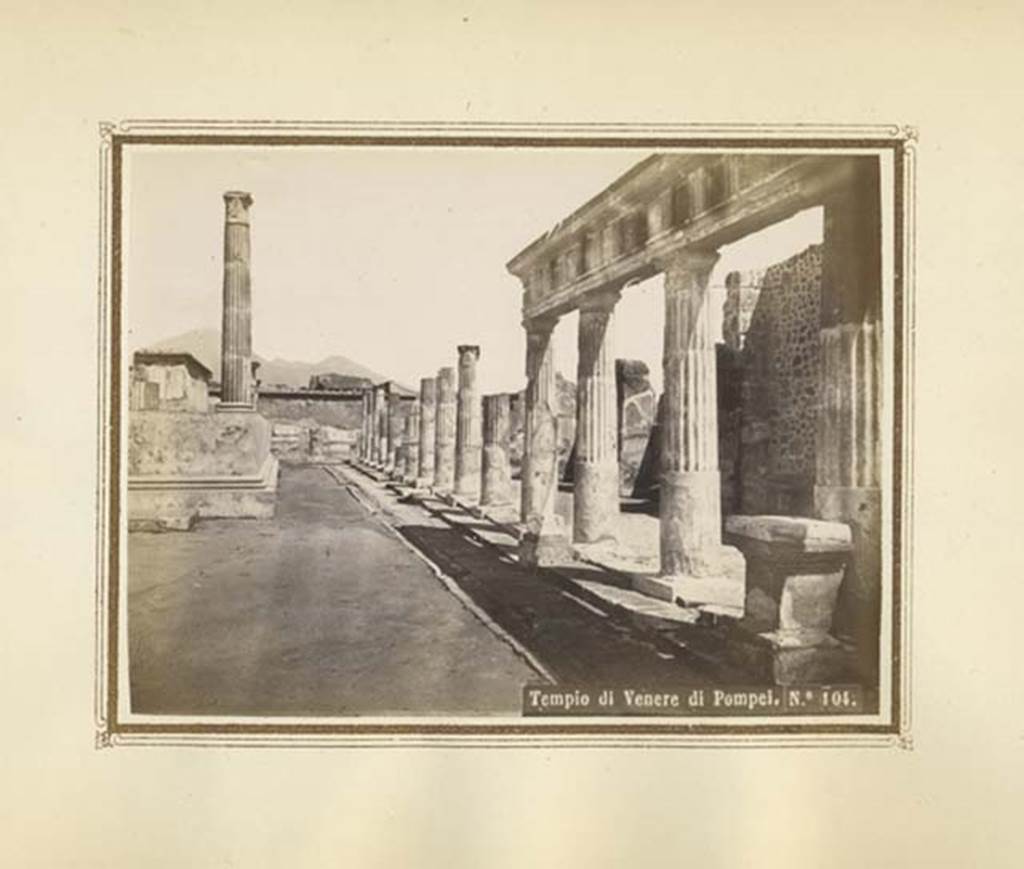 VII.7.32 Pompeii. Late 19th century photo by R. Rive, no 104. East side of Temple of Apollo. Photo courtesy of Rick Bauer. 
