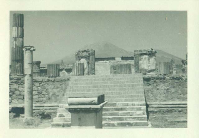 VII.7.32 Pompeii. 1875. Looking north-east acrossTemple towards altar and podium. Photo courtesy of Rick Bauer.