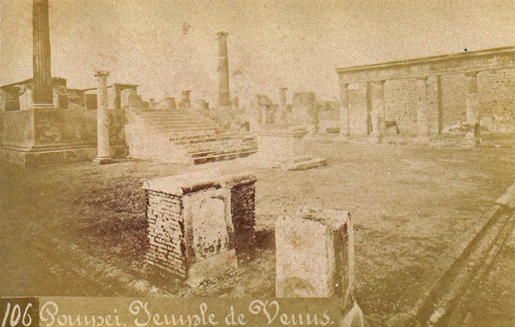 VII.7.32 Pompeii. Undated photograph. Looking north-east towards podium of Temple. Photo courtesy of Drew Baker.