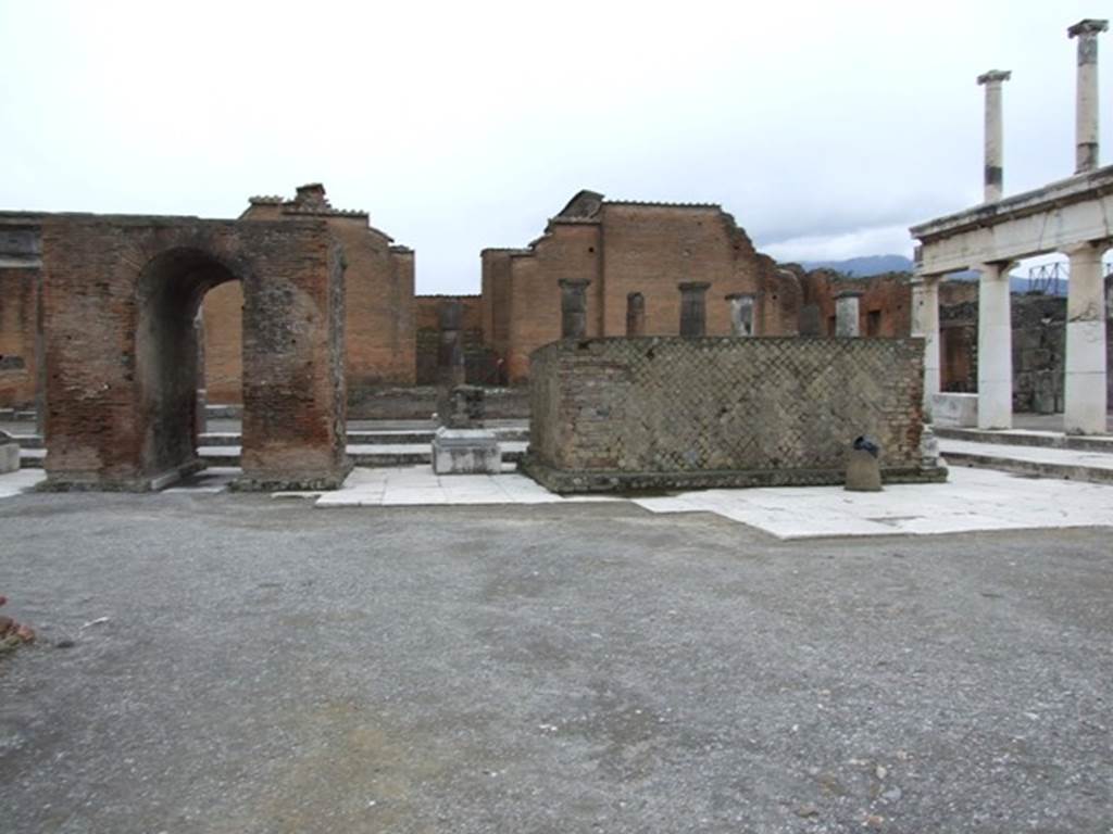 VII.8 Pompeii Forum. March 2009. Looking south towards the south side, in south-west corner.