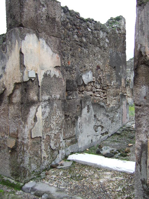 VII.9.47 Pompeii.  March 2009.  Looking north from Room 1. Atrium, to Vestibule and Vicolo del Balcone Pensile.