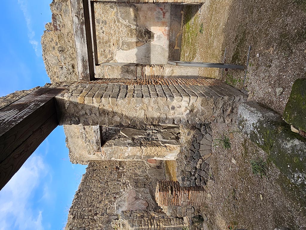 VII.11.14 Pompeii. March 2009. Room 3. Triclinium. East wall.