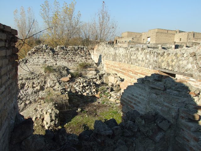 VII.16.16 Pompeii. Looking North along inside of boundary wall.