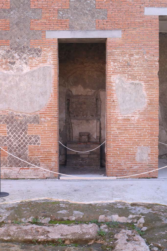 VIII.2.16 Pompeii. December 2018. 
Looking south through doorway to room on south side of atrium, with household shrine.
Photo courtesy of Aude Durand.

