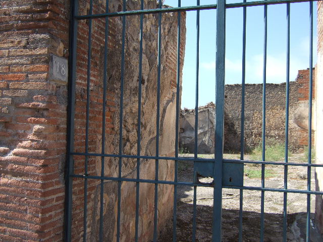 VIII.2.18 Pompeii. September 2005. South side of atrium with doorway to VIII.2.20.