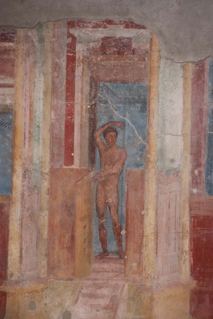 VIII.2.23 Pompeii. April 2018. Detail of figure at east end of south wall. Photo courtesy of Ian Lycett-King. 
Use is subject to Creative Commons Attribution-NonCommercial License v.4 International.
