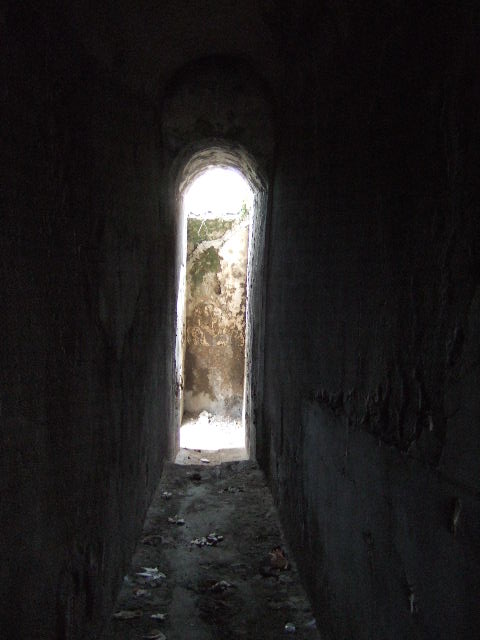 VIII.2.34 Pompeii. May 2006. North wall of cubiculum of lower rear room.