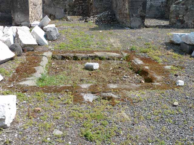 VIII.3.31 Pompeii. May 2010. Looking south-east across site of two rooms on the south side of the entrance corridor.