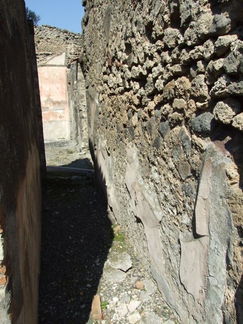 VIII.4.4 Pompeii. March 2009. Doorway to room 5, corridor or steps to upper floor
