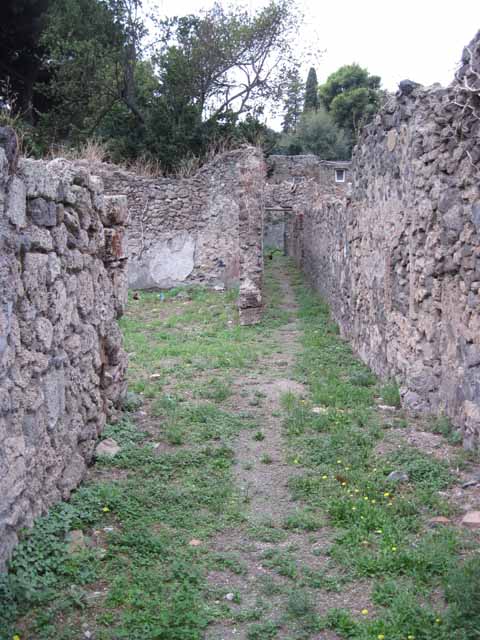 VIII.7.6 Pompeii. September 2010. Looking north from “rustic” room through doorway into atrium. Photo courtesy of Drew Baker.
