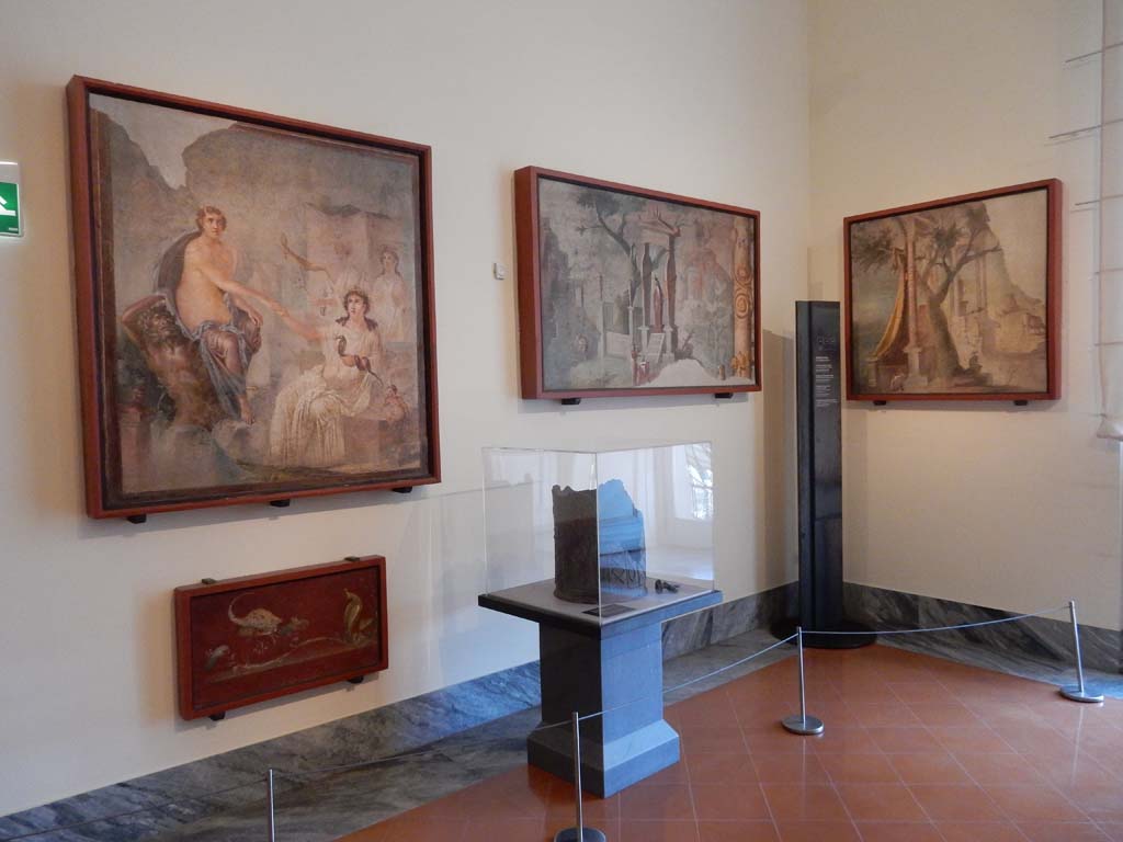 VIII.7.28 Pompeii. June 2019. Arrangement of paintings in Naples Archaeological Museum.
Photo courtesy of Buzz Ferebee.
