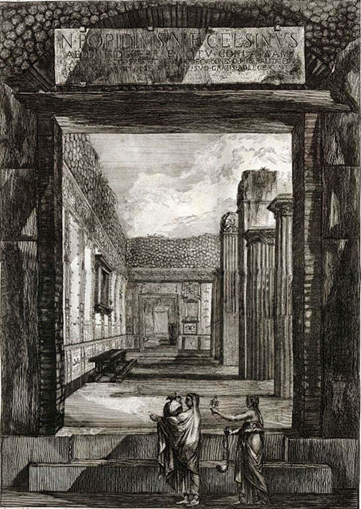 VIII.7.28 Pompeii. 1804. Drawing of view into east portico from entrance. 
See Piranesi, F, 1804. Antiquités de la Grande Grèce: Tome II. Paris: Piranesi and Le Blanc. (plate 61).

