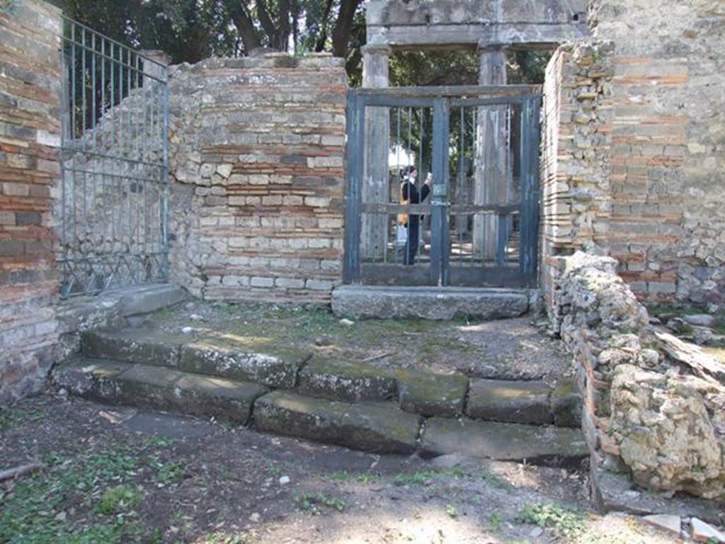 VIII.7.29 Pompeii. March 2009.   Entrance and steps to Triangular Forum, at West end.