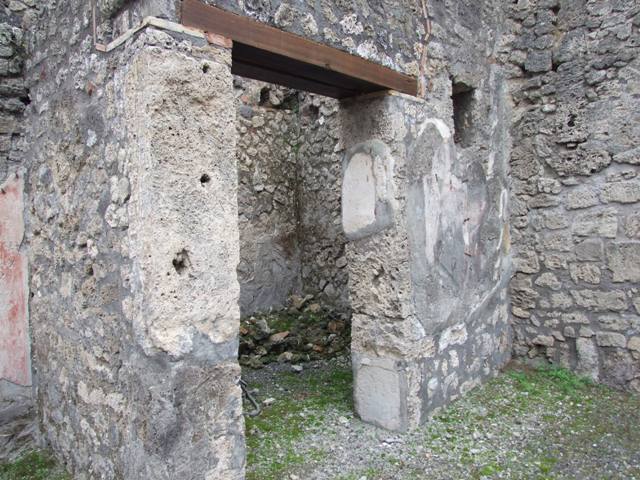 IX.1.7 Pompeii.  December 2007.  Small corridor along east wall leading to room in north east corner, previously stairs to upper floor with cupboard under.


