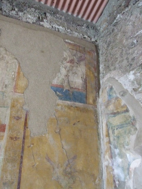 IX.1.7 Pompeii. December 2007. Triclinium. North wall. Painted plaster.