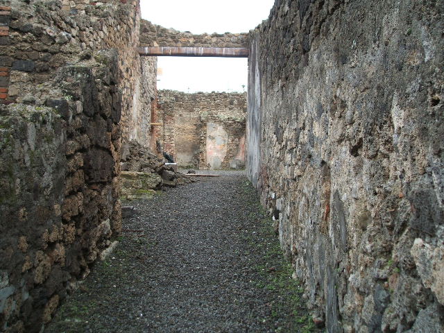 IX.1.7 Pompeii.  December 2007.  Three niches on south wall of atrium.