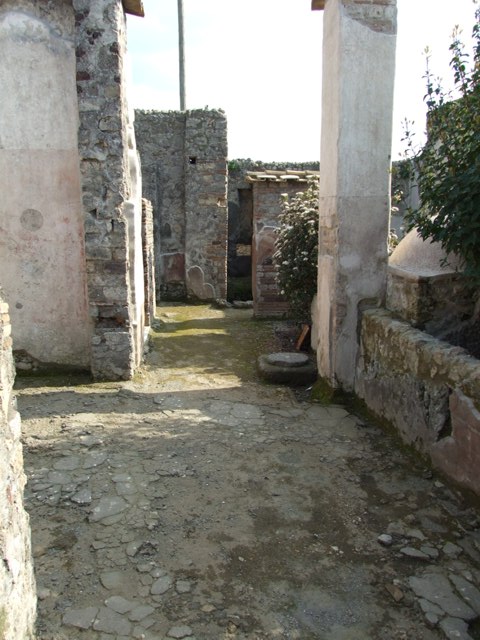 IX.3.5 Pompeii. March 2009. Room 23. Downpipe in south east corner.