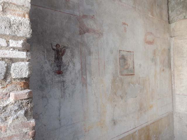 IX.3.5 Pompeii. March 2009. Room 16, painted figure from south side of west wall.
