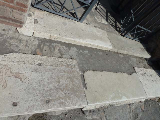 IX.3.5 Pompeii. March 2009. Room 2. Stairs to upper floor, and room looking east towards atrium.