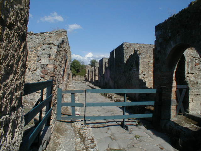 IX.3.11 Pompeii. September 2004. Vicolo from Via Stabiana, looking east.