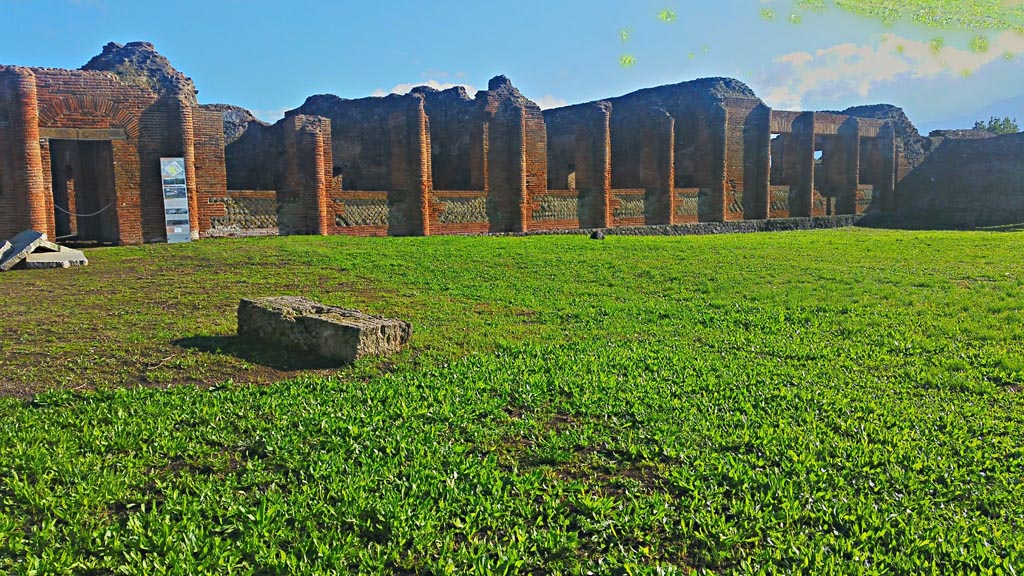 IX.4.18 Pompeii. December 2019. 
Looking south-east along east side of palaestra “d” with windows in Baths. Photo courtesy of Giuseppe Ciaramella.
