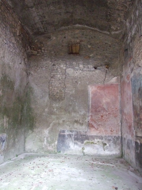 IX.13.1-3 Pompeii. May 2010. Room 13, north wall, floating figure at east end.