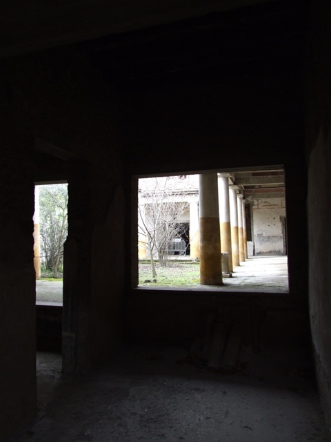 IX.13.1-3 Pompeii. March 2009. Room 9, west wall. Upper level in north west corner of north portico.