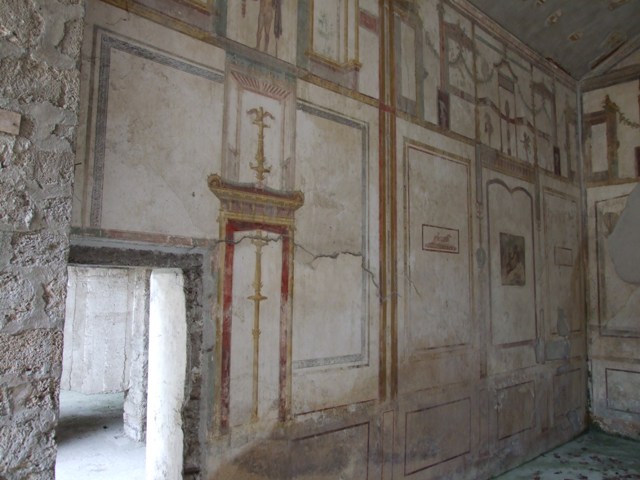 IX.13.1-3 Pompeii. March 2009. Room 11, west wall. Painted panel.