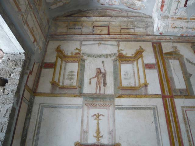 IX.13.1-3 Pompeii. March 2009. Room 11, west wall. Painted figure.
