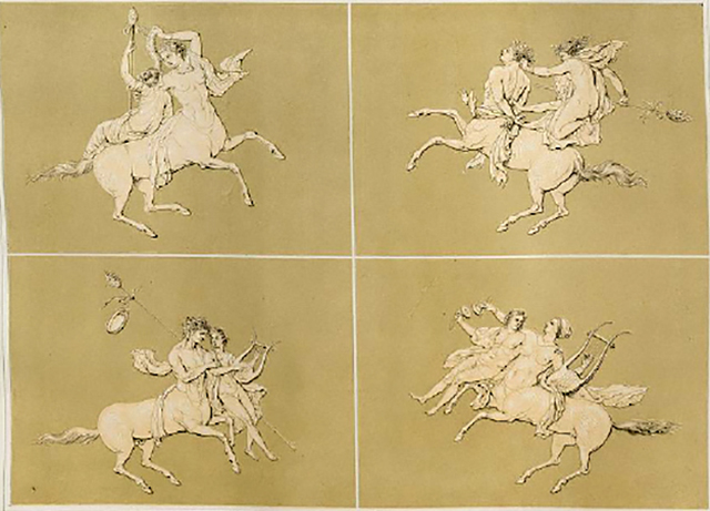 HGW06 Pompeii.   Found on 21st December 1748.  Wall painting of country scene with temple edifice, man and animal.  The painting is usually called The Lost Ram. Now in Naples Archaeological Museum.  Inventory number 9418. See Helbig, W., 1868. Wandgemälde der vom Vesuv verschütteten Städte Campaniens. Leipzig: Breitkopf und Härtel. (1564).