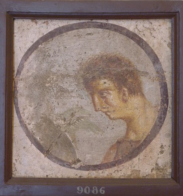 HGW06 Pompeii.  May 2006.  Label describing masks possibly found in Villa of Cicero.  Now in Naples Archaeological Museum.  See also Prisciandaro, R., 2006. Studio sulle provenienze degli oggetti rinvenuti negli scavi borbonici del regno di Napoli: Una lettura integrata, coordinata e commentata della documentazione Volume 1.  Naples : Nicola Longobardi.  (p.13).