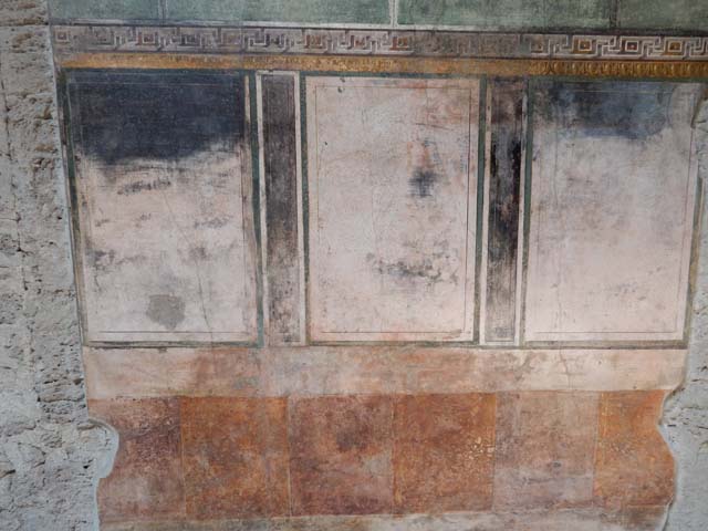 Villa of Mysteries, Pompeii. May 2015. Room 64, wall decoration from north wall of atrium. Photo courtesy of Buzz Ferebee.
