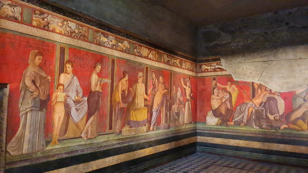 Villa of Mysteries, Pompeii. November 2023. Room 5, looking towards north-east corner. Photo courtesy of Giuseppe Ciaramella.