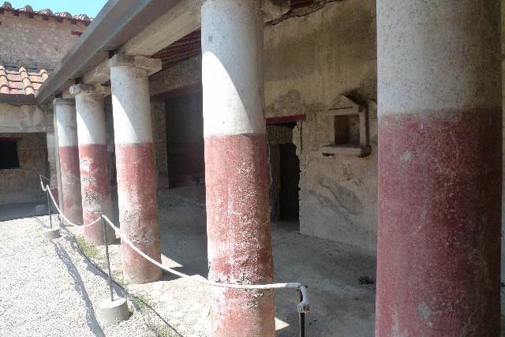 Villa Regina, Boscoreale. September 2021. 
Room I, cella vinaria, looking south-east across from north side of Portico VII. Photo courtesy of Klaus Heese.
