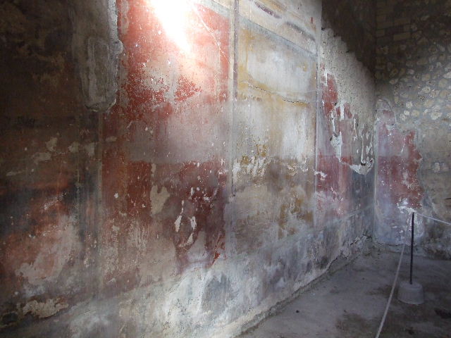 Villa Regina, Boscoreale. September 2021. 
Room IV, detail from panel on west wall in south-west corner of triclinium.
