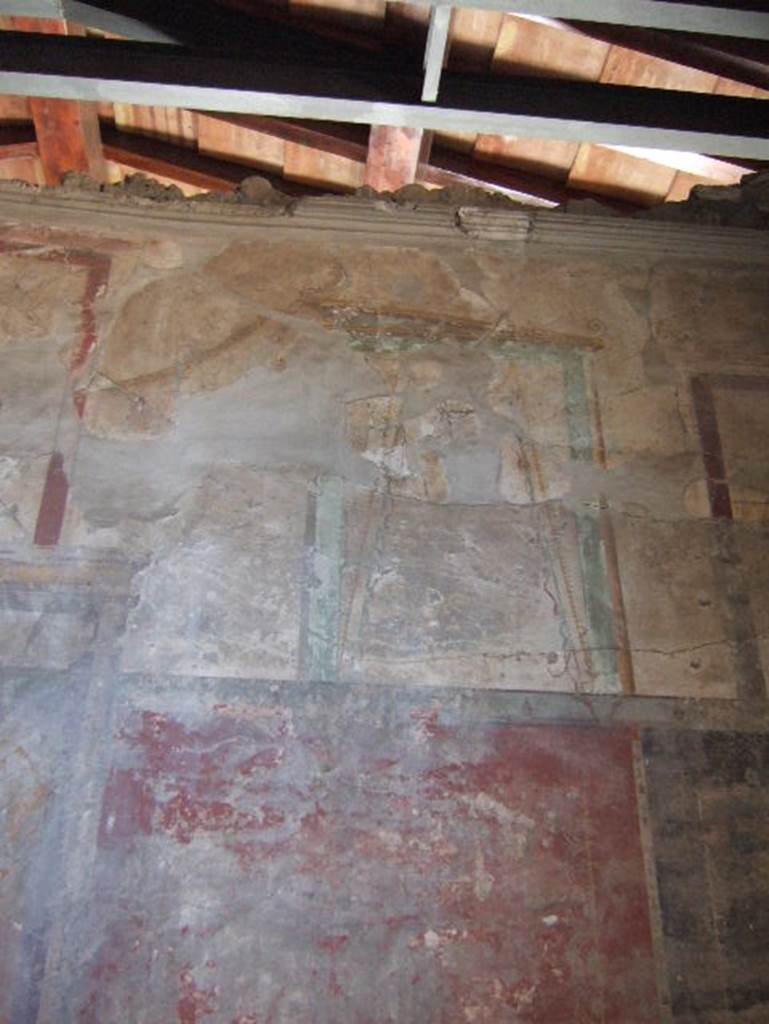 Villa Regina, Boscoreale. September 2021. 
Room IV, looking towards east wall and south-east corner of triclinium. Photo courtesy of Klaus Heese.

