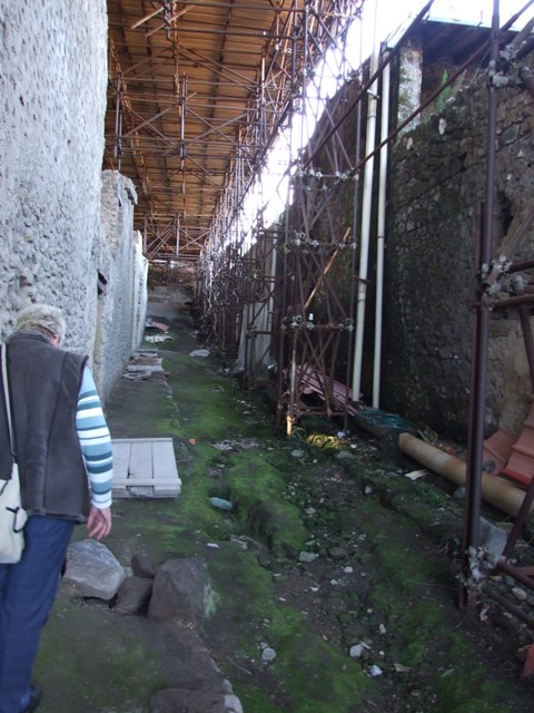 Unnamed Vicolo between IX.12 and IX.13. May 2010. Exterior wall of IX.12.