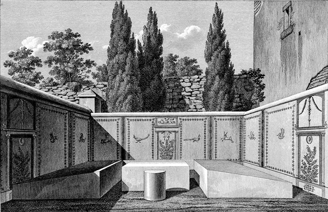 HGW23 Pompeii. 1824. Triclinium funebre of Cn. Vibrius Saturninus. Illustration of tomb. See Real Museo Borbonico Vol. 1 Tav. XIII.