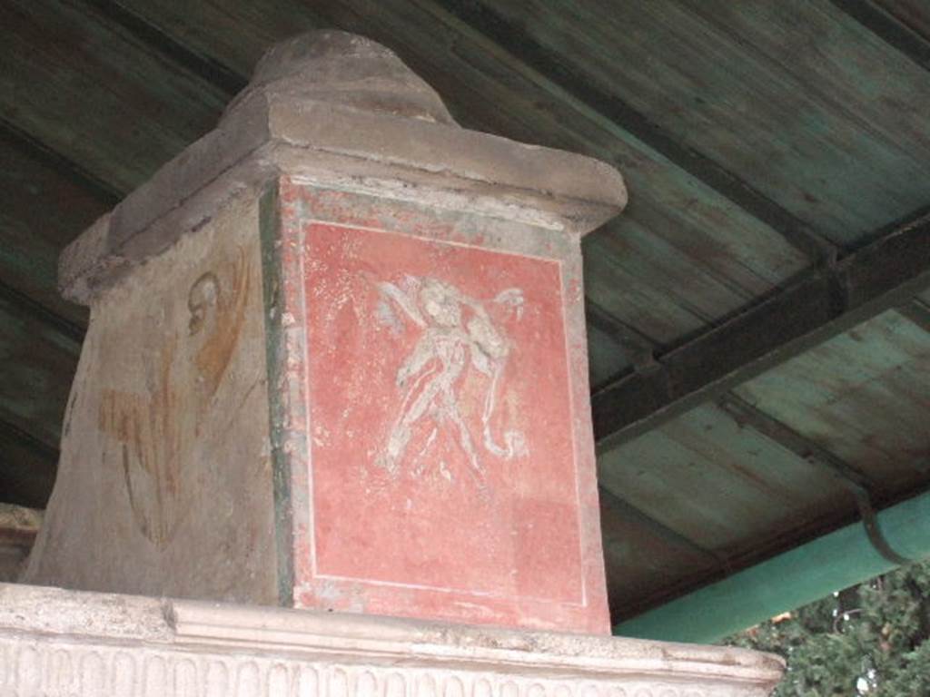 VGJ Pompeii.  December 2005.  Painting of cupid on east side of inner tomb.