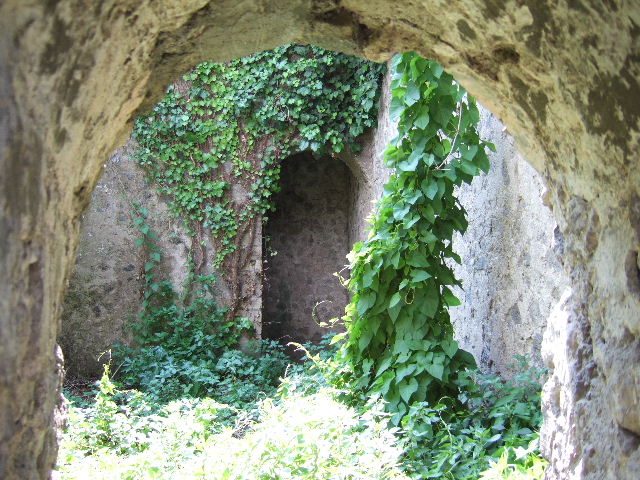 Looking along the walls to Tower VII