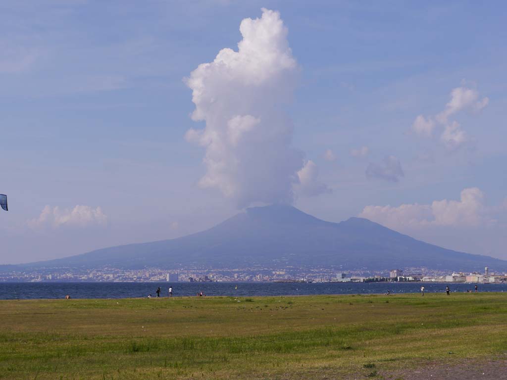 Pompeii. April 2019. Looking north towards Casina dell’Aquila, and Vesuvius. 
Photo courtesy of Rick Bauer.


