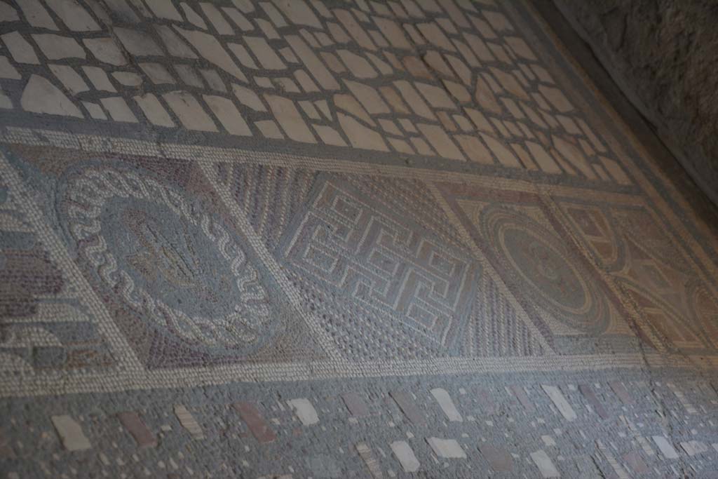 I.6.2 Pompeii. March 2019. Detail of decorative mosaic panels in threshold.
Foto Annette Haug, ERC Grant 681269 DÉCOR.