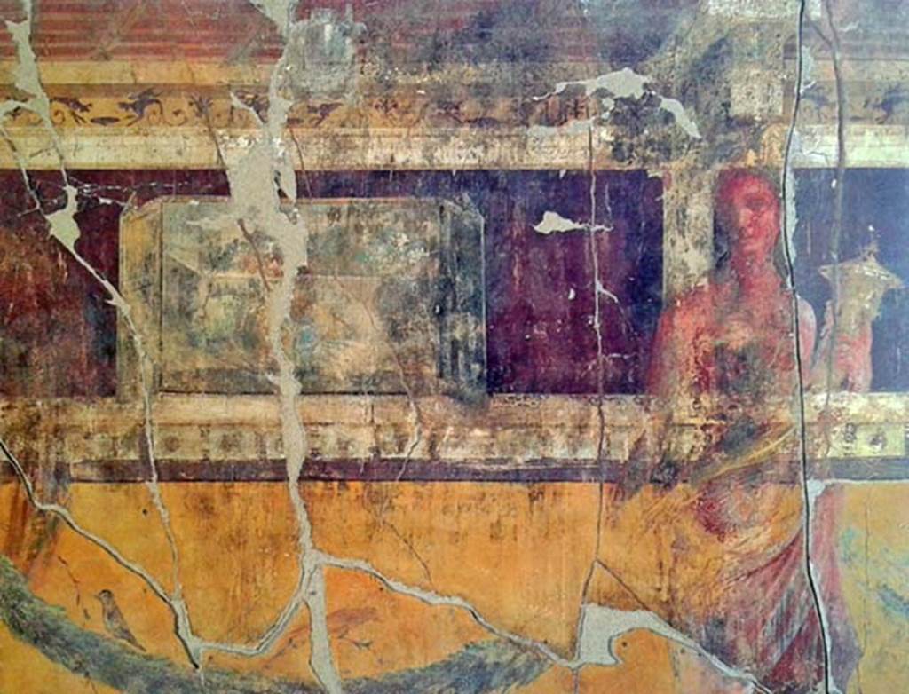 I.6.2 Pompeii. Wall painting from south wall of oecus/triclinium in south-east corner. Photo courtesy of Davide Peluso.