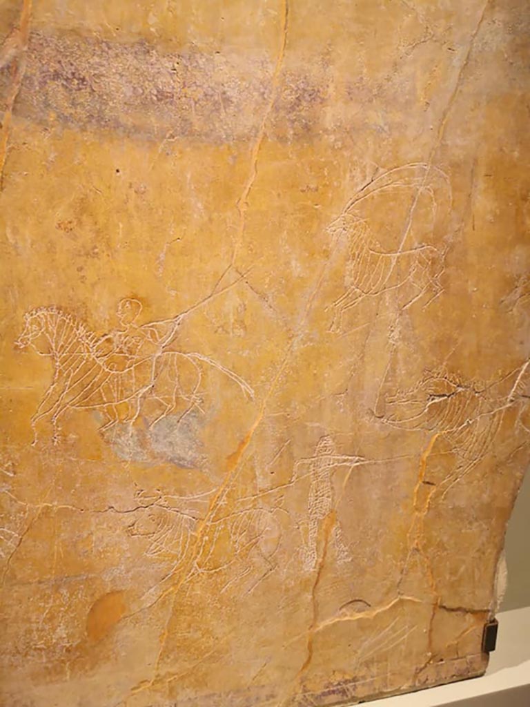 .6.2 Pompeii, December 2019. South wall of oecus, with graffiti.
On display in exhibition “Pompei e Santorini” in Rome, 2019. Photo courtesy of Giuseppe Ciaramella.