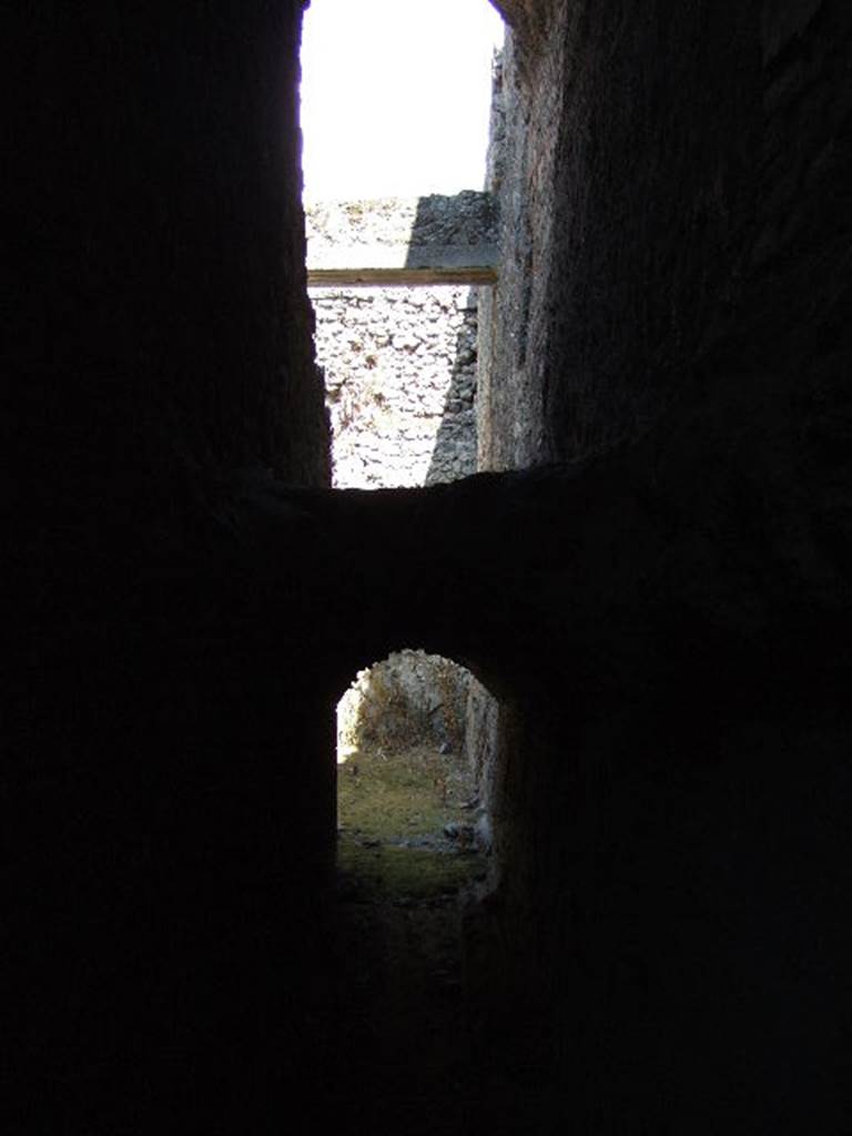 I.6.2 Pompeii. May 2006. Looking north towards praefurnium along corridor on east side of bath suite.