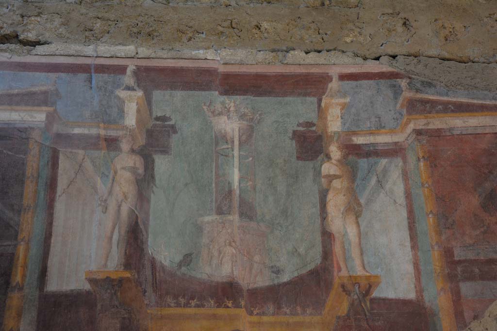 I.6.2 Pompeii. September 2019. Detail from upper centre of north wall.
Foto Annette Haug, ERC Grant 681269 DCOR.
